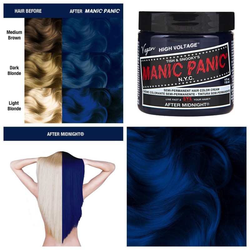 Синяя краска для волос AFTER MIDNIGHT CLASSIC HAIR DYE - Manic Panic